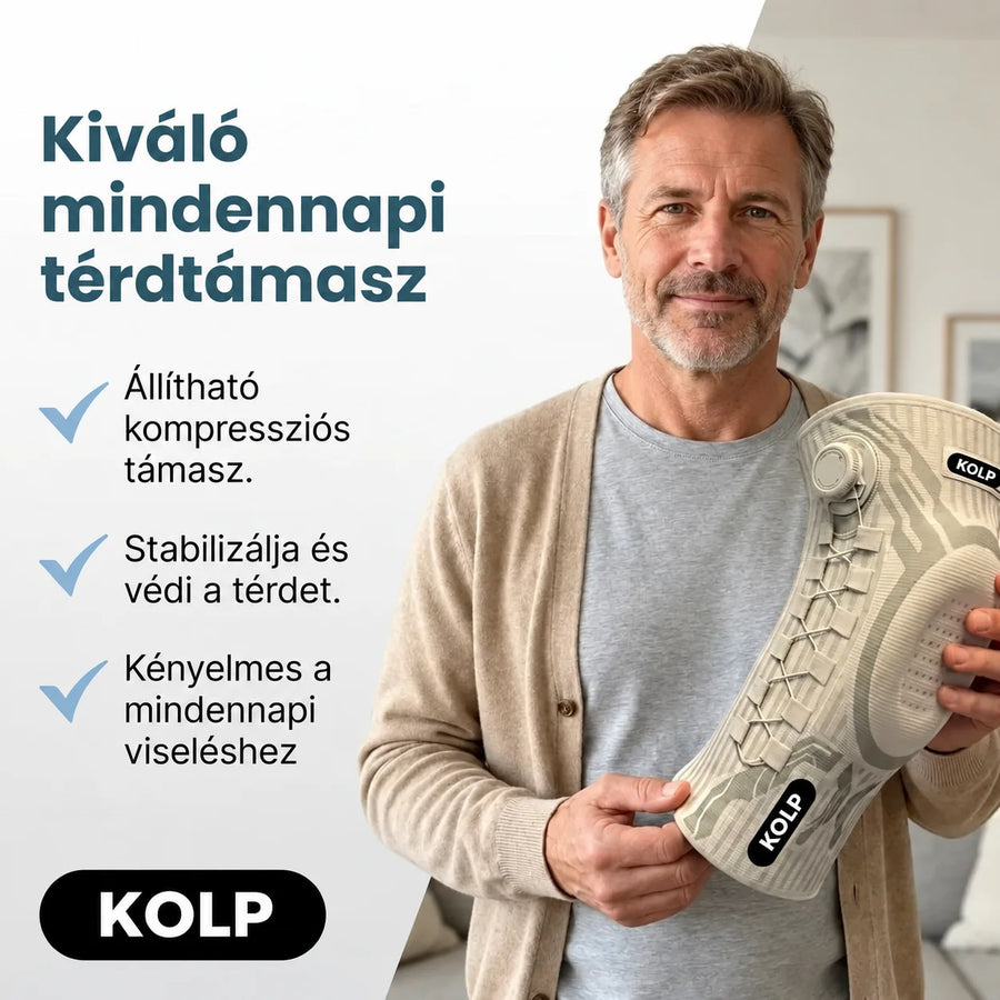 Kiváló mindennapi térdtámasz – állítható kompresszió, stabilizálja és védi a térdet