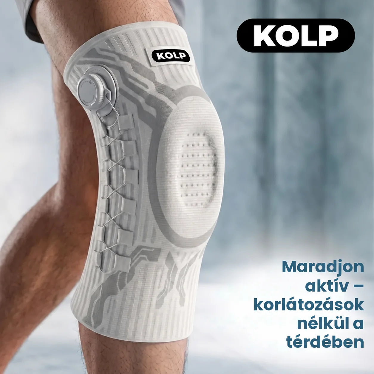 KOLP Flex knee brace on the knee — stay active